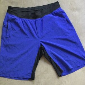 lululemon athletica Men's Black and Blue Athletic Shorts